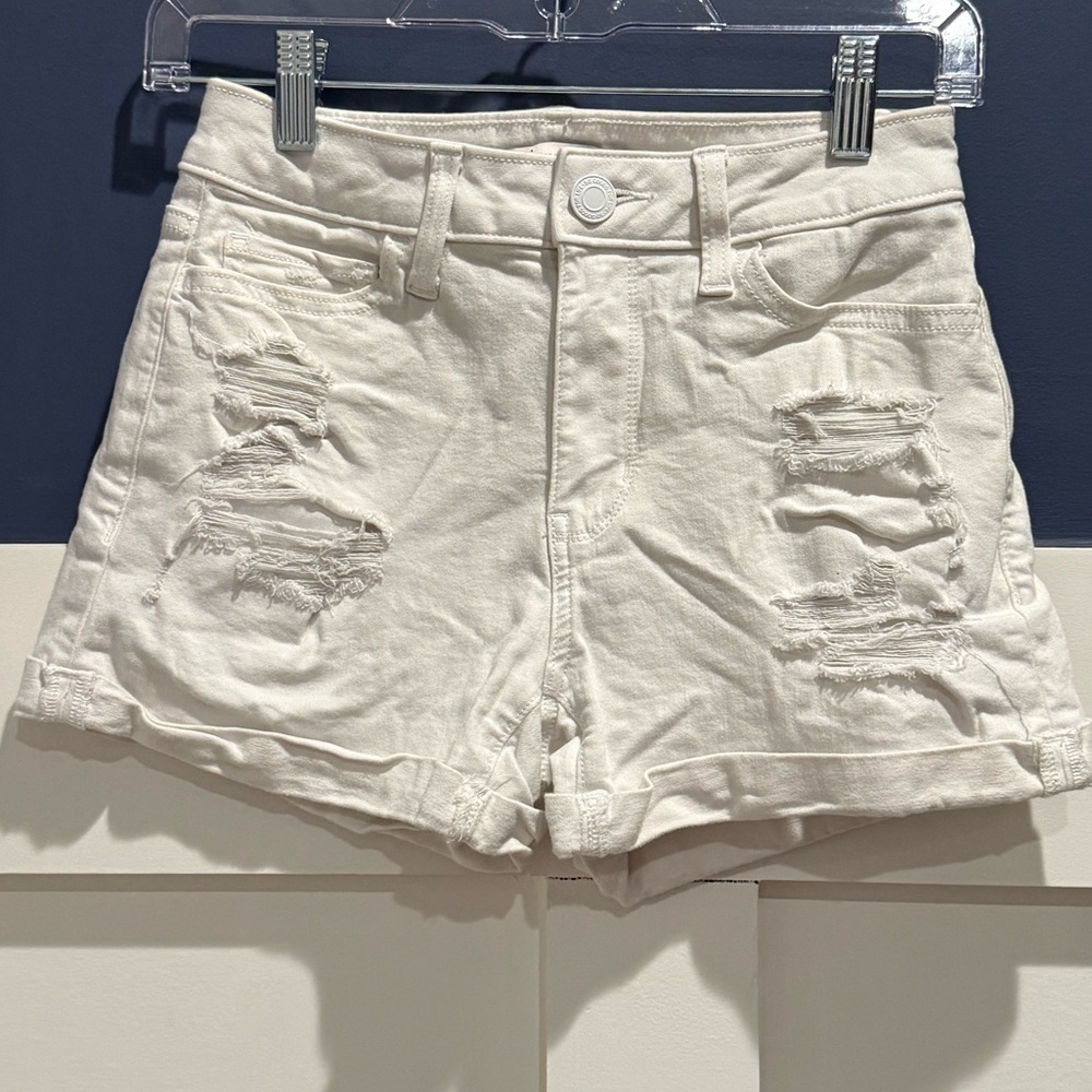 SO Women's Ripped White Jean Shorts size 1 Juniors